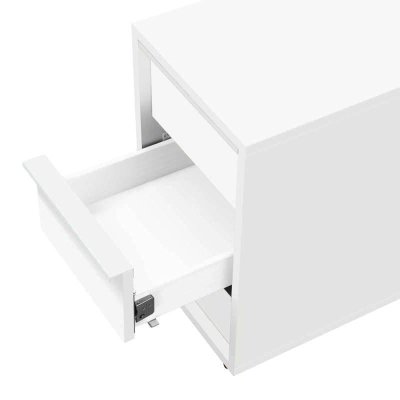 NOVA Rollcontainer | 3 Schubladen, 600 mm tief, extra schmal, Weiß - 3 Main Image