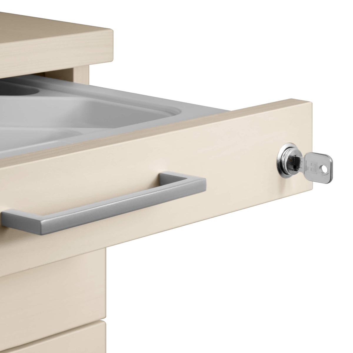 OPTIMA roll container | 3 drawers + 1 small parts compartment, 600 mm deep, maple - 3 Lightbox Main Image