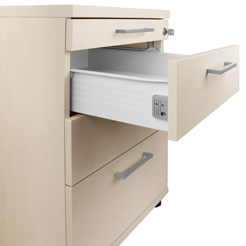 OPTIMA roll container | 3 drawers + 1 small parts compartment, 600 mm deep, maple - 7 Main Image