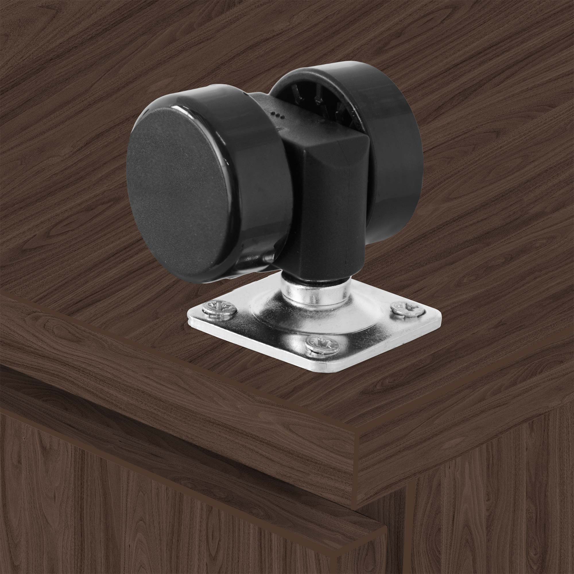 OPTIMA Container rotolo | 3 cassetti + 1 piccole parti, 600 mm di profondità, noce