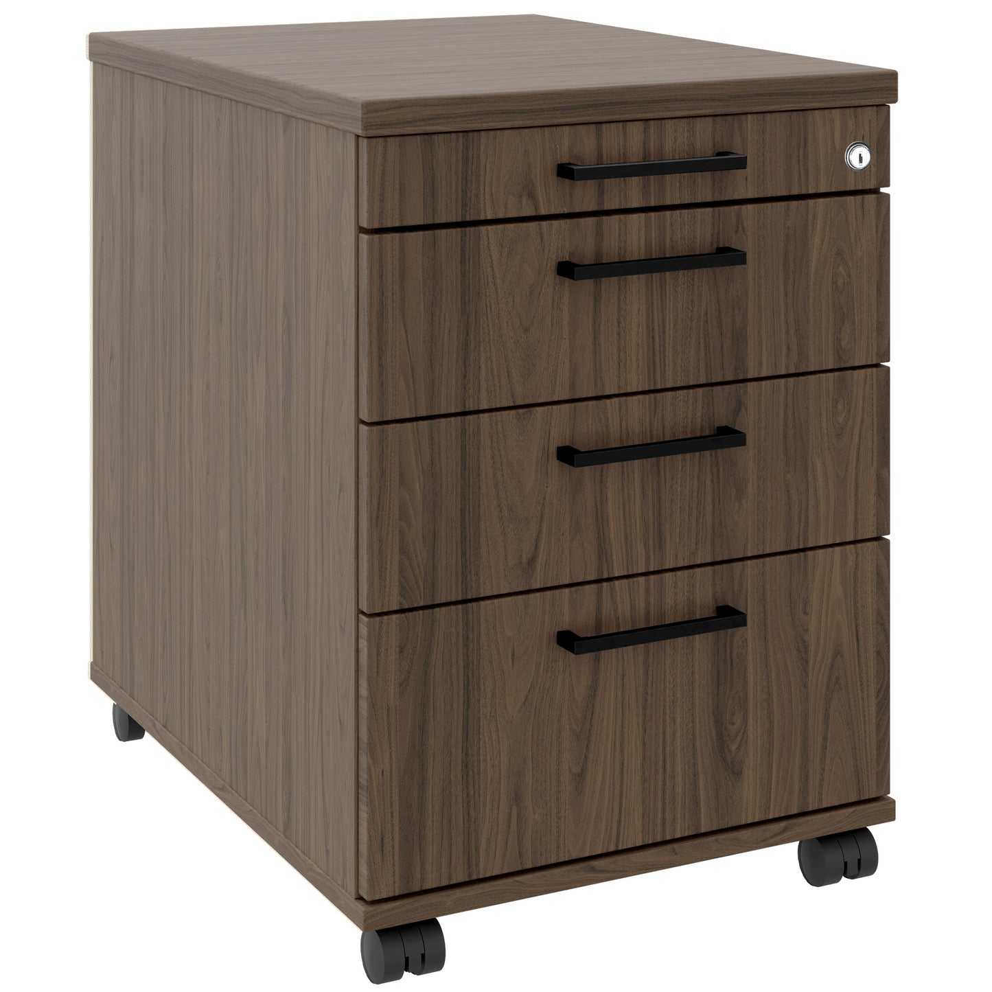 OPTIMA Container rotolo | 3 cassetti + 1 piccole parti, 600 mm di profondità, noce