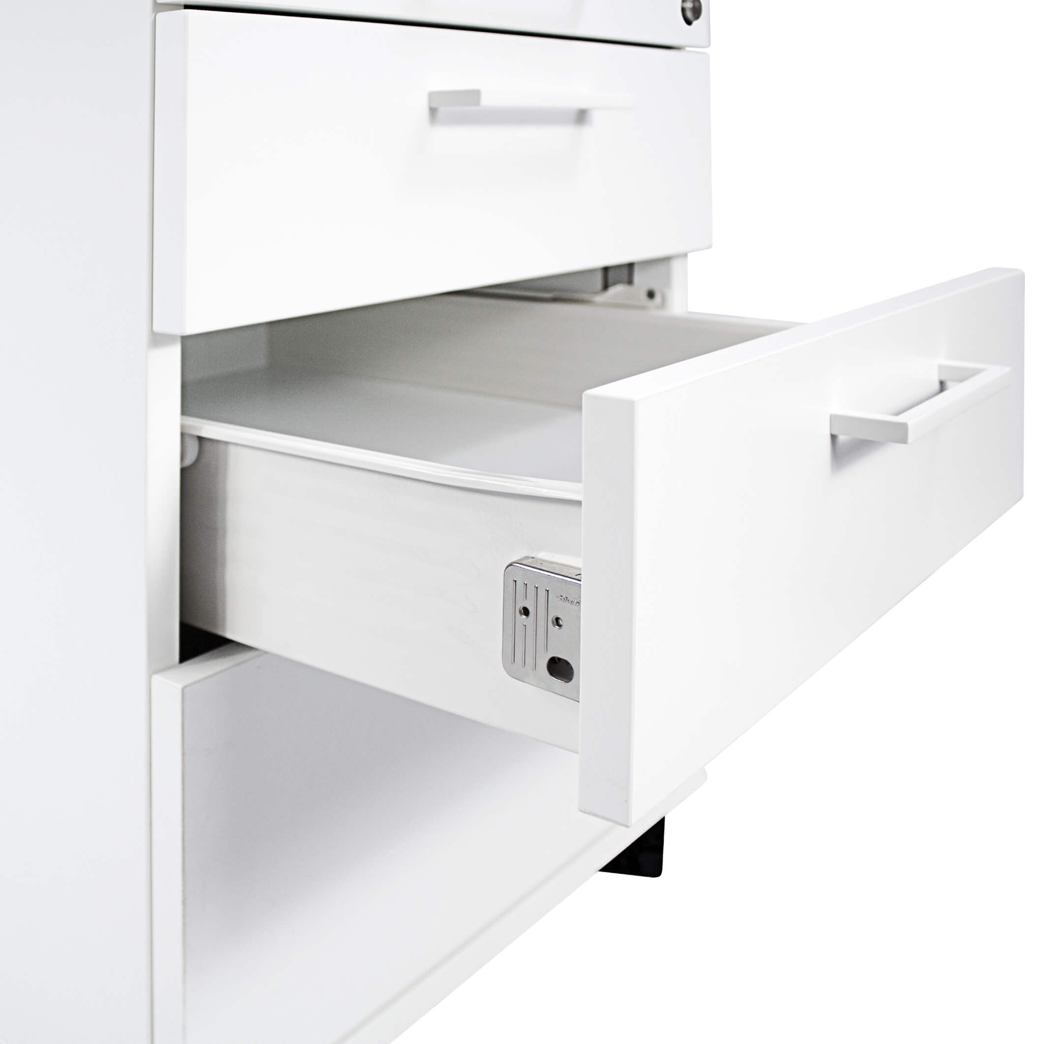 OPTIMA Roll container | 3 drawers + 1 small parts, 600 mm deep, white