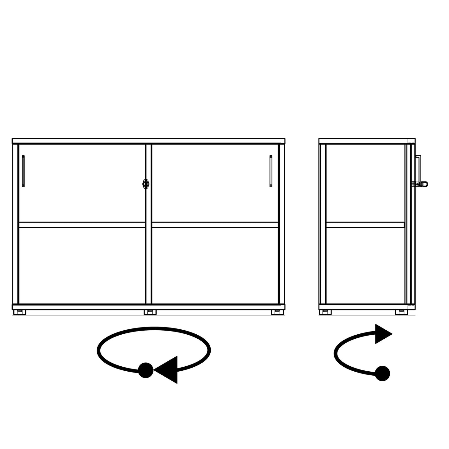 UNI Schiebetürenschrank | 2 OH, 1200 x 777 mm, Bernsteineiche