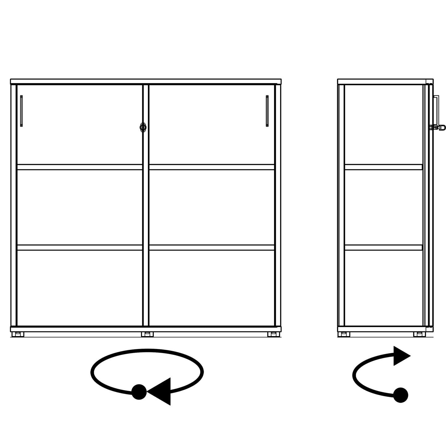 UNI sliding door wardrobe | 3 OH, 1200 x 1143 mm, amber oak