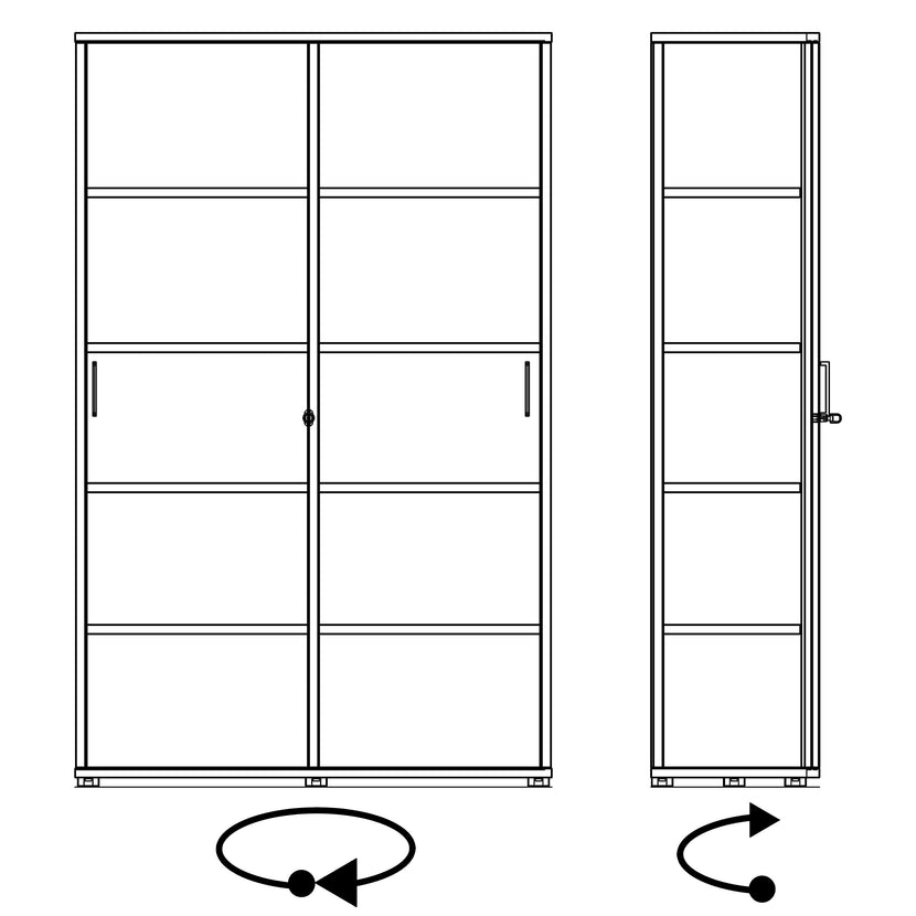 UNI sliding door wardrobe | 5 OH, 1200 x 1897 mm, amber oak