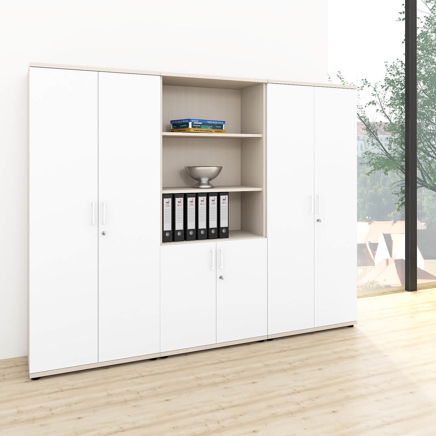 UNI Mur mur | 5 oh, 2400 x 1897 mm, érable / blanc