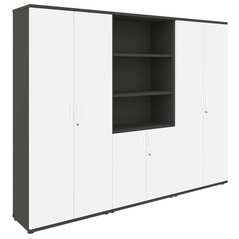 UNI Storage wall | 5 OH, 2400 x 1897 mm, Anthracite / White  - 2 Main Image
