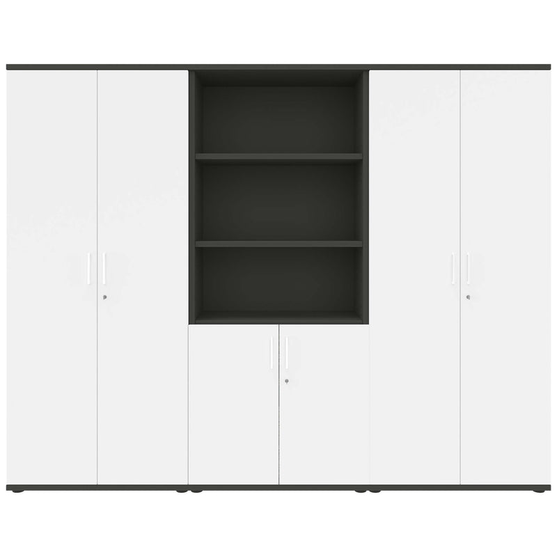 UNI Storage wall | 5 OH, 2400 x 1897 mm, Anthracite / White  - 3 Main Image