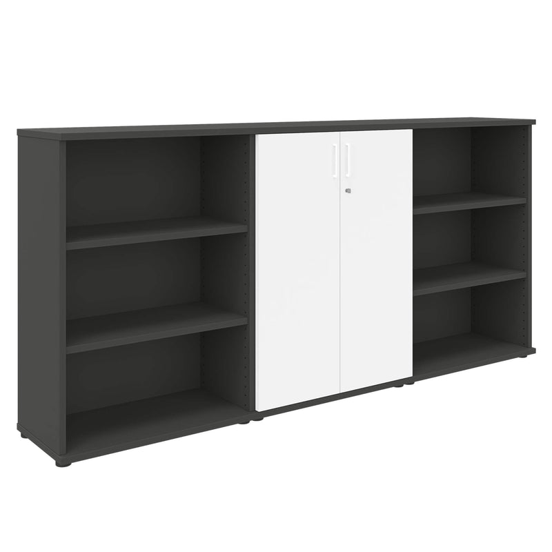 UNI Mur d’armoires | 3 UH, 2400 x 1143 mm, anthracite / blanc  - 2 Main Image