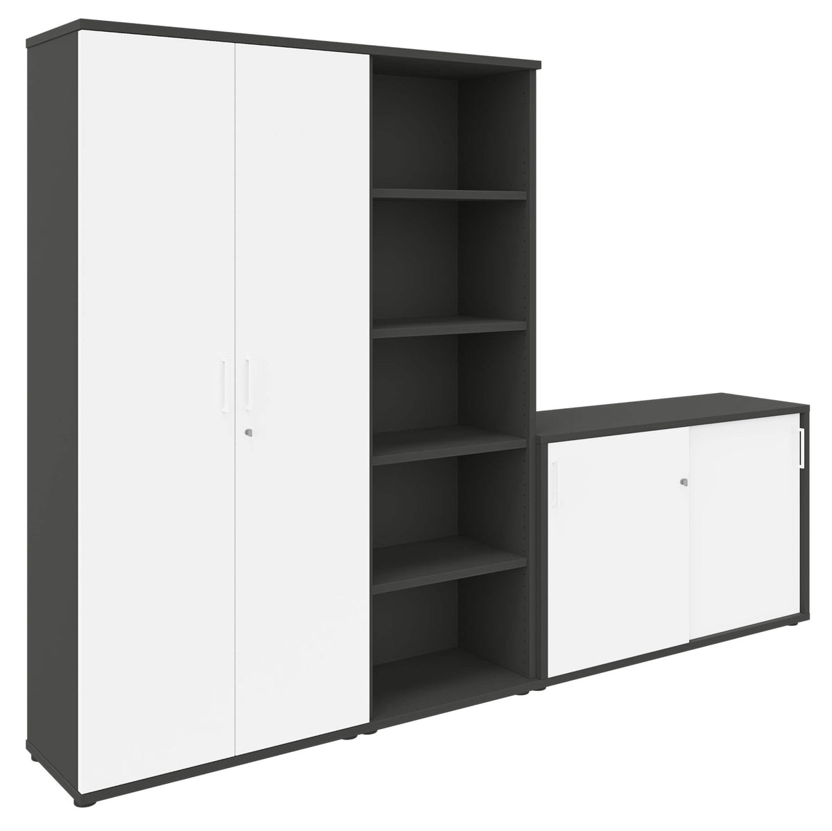 UNI Mobile parete | 5 OH, 2600 x 1897 mm, Antracite / Bianco  - 2 Lightbox Main Image