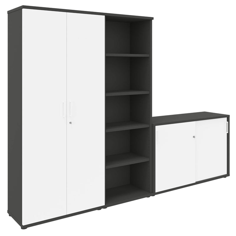 UNI Mobile parete | 5 OH, 2600 x 1897 mm, Antracite / Bianco  - 2 Main Image