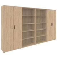 UNI wall unit | 5 OH, 3200 x 1897 mm, amber oak