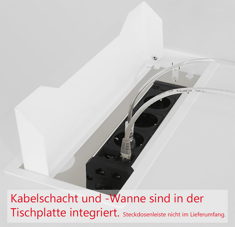 T-EASY Schreibtisch | 1200 x 800 mm, elektrifiziert, Weiß - 5 Main Image