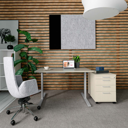 T-EASY Scrivania | 1200 x 800 mm, elettrificato, acero