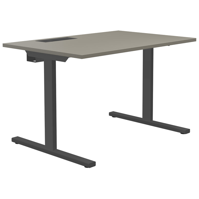 T-EASY Schreibtisch | 1200 x 800 mm, elektrifiziert, Cubanitgrau - 1 Main Image