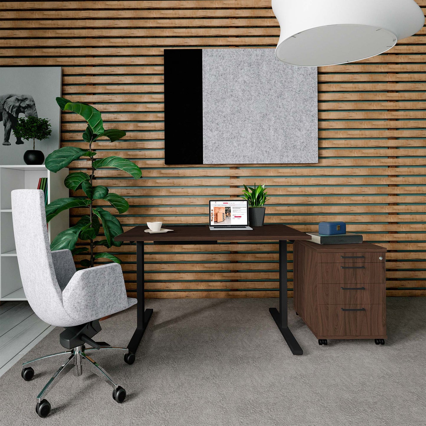 T-EASY desk | 1200 x 800 mm, electrified, walnut