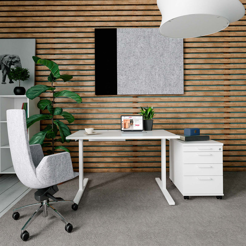 T-EASY Schreibtisch | 1200 x 800 mm, elektrifiziert, Weiß - 1 Main Image