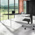 AIR Scrivania | Sideboard a destra, 1600 x 1600 mm, antracite / bianco