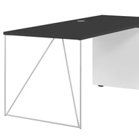 AIR Scrivania | Sideboard a destra, 1600 x 1600 mm, antracite / bianco