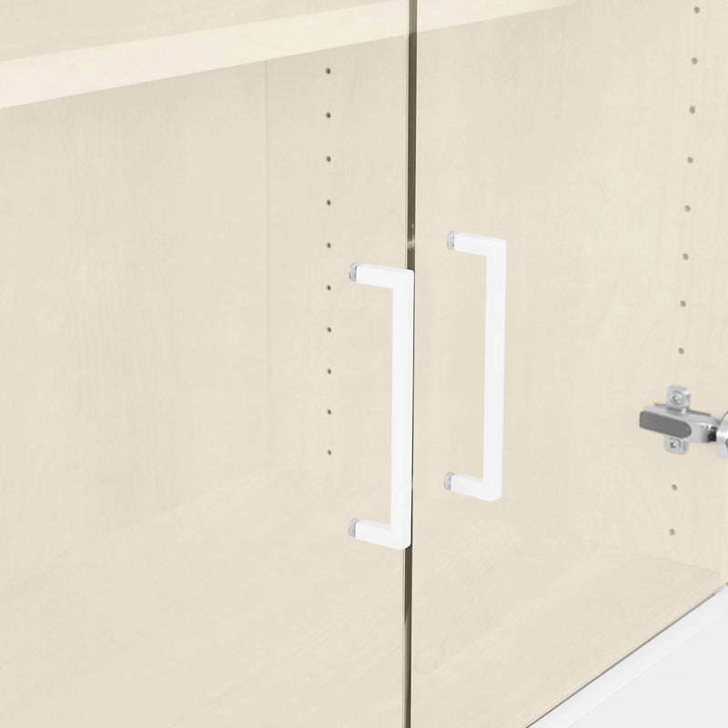 UNI Armoire vitrine | 5 OH, 800 x 1897 mm, érable / blanc  - 9 Main Image