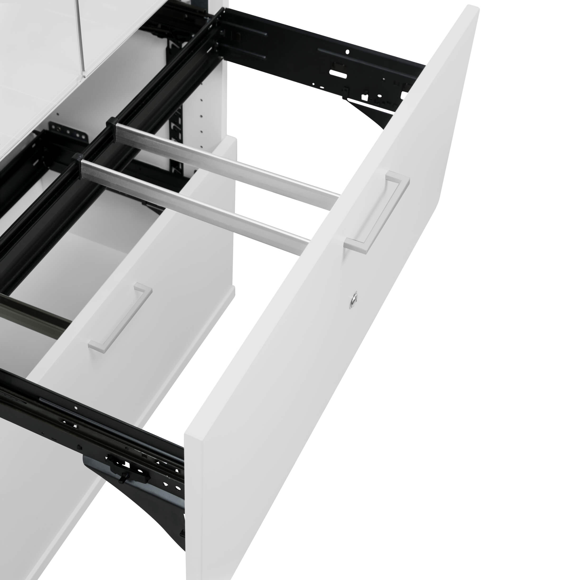 UNI Showcase cabinet with hanger register | 5 Oh, 800 x 1897 mm, pearl gray