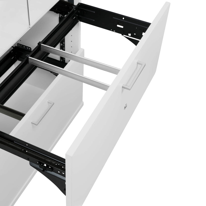 UNI Showcase cabinet with hanger register | 5 Oh, 800 x 1897 mm, pearl gray