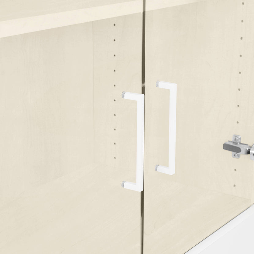 UNI Gabinetto di vetrina con registro dei ganci | 5 OH, 800 x 1897 mm, acero / bianco