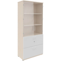 UNI Showcase cabinet with hanger register | 5 Oh, 800 x 1897 mm, maple / white