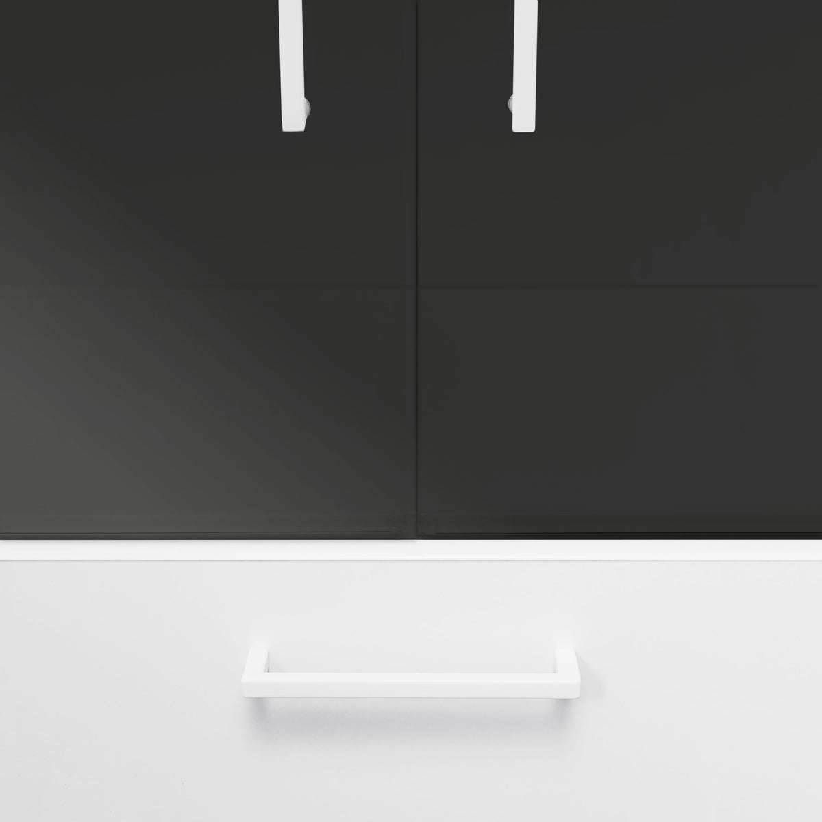 UNI Armadio vetrina con archivio sospeso | 5 OH, 800 x 1897 mm, antracite / bianco  - 3 Lightbox Main Image