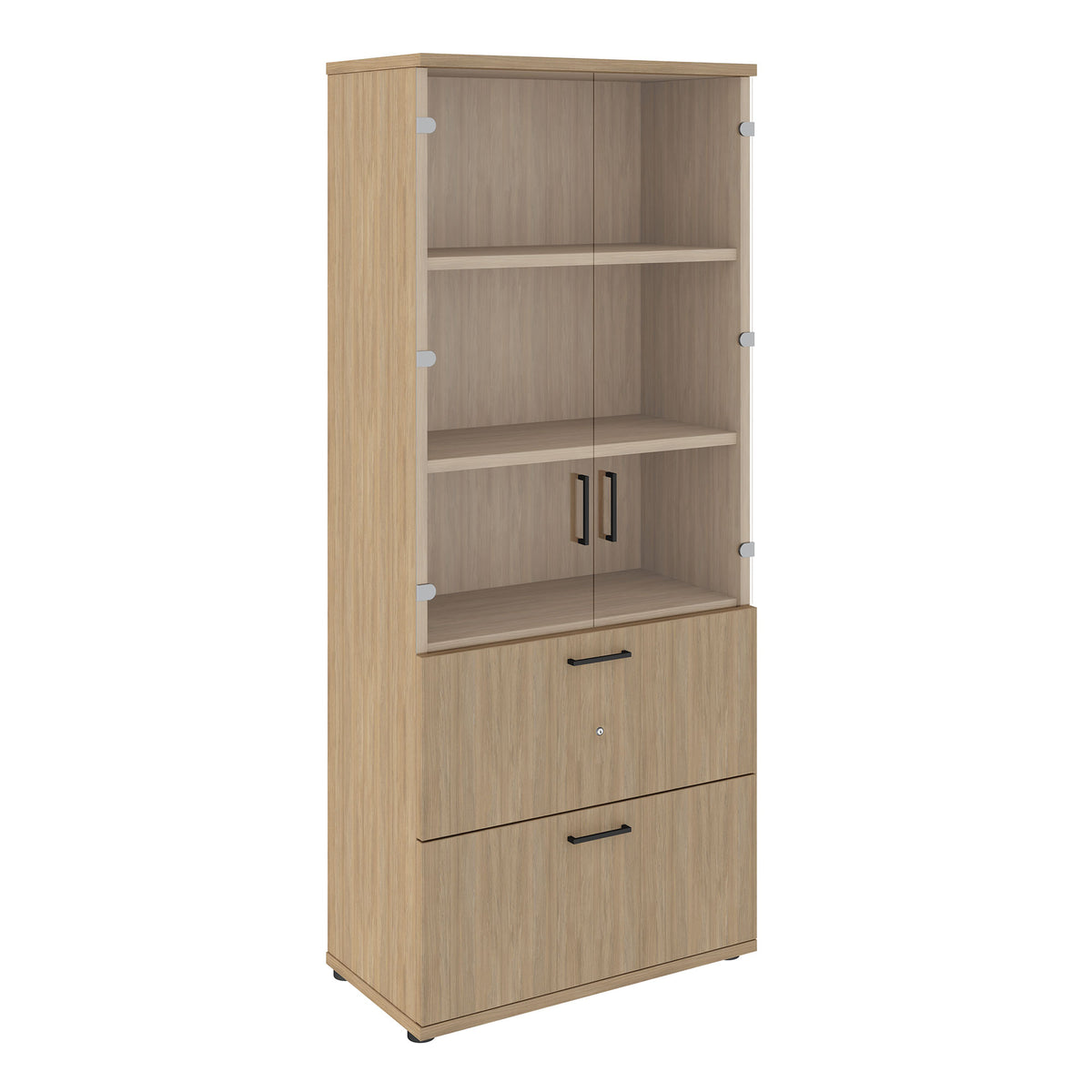 UNI Armadio vetrina con archivio sospeso | 5 OH, 800 x 1897 mm, rovere ambra  - 2 Lightbox Main Image