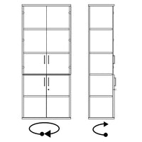 UNI Vitrinenschrank mit Hängeregister | 5 OH, 800 x 1897 mm, Bernsteineiche