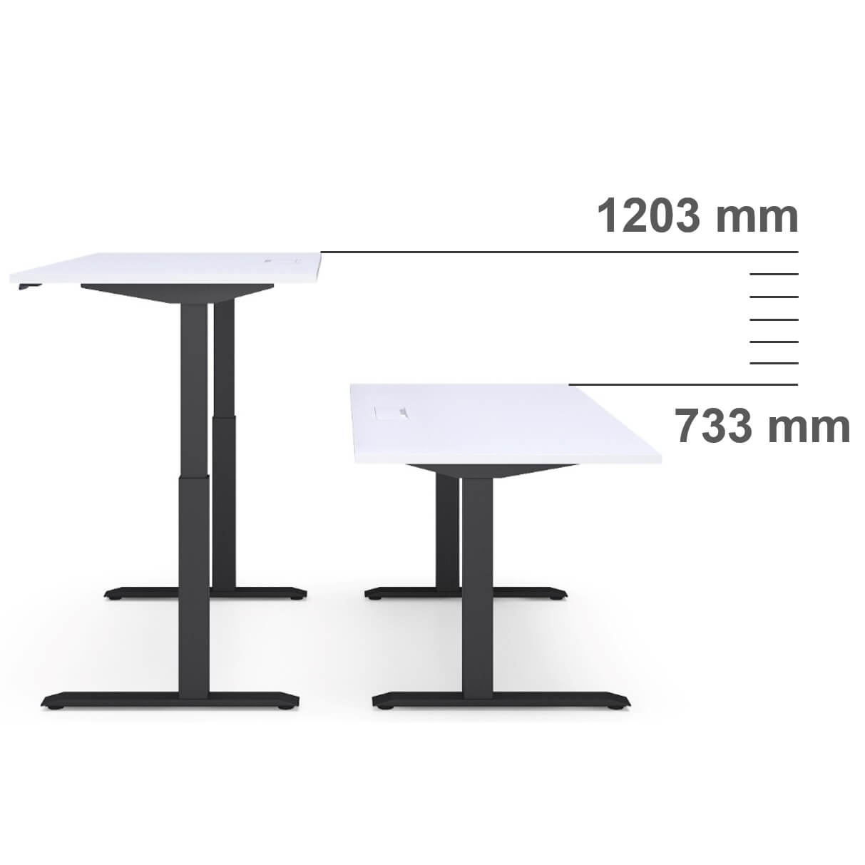 ACTIVE Bureau | Réglable à hauteur électrique, 1800 x 800 mm, érable