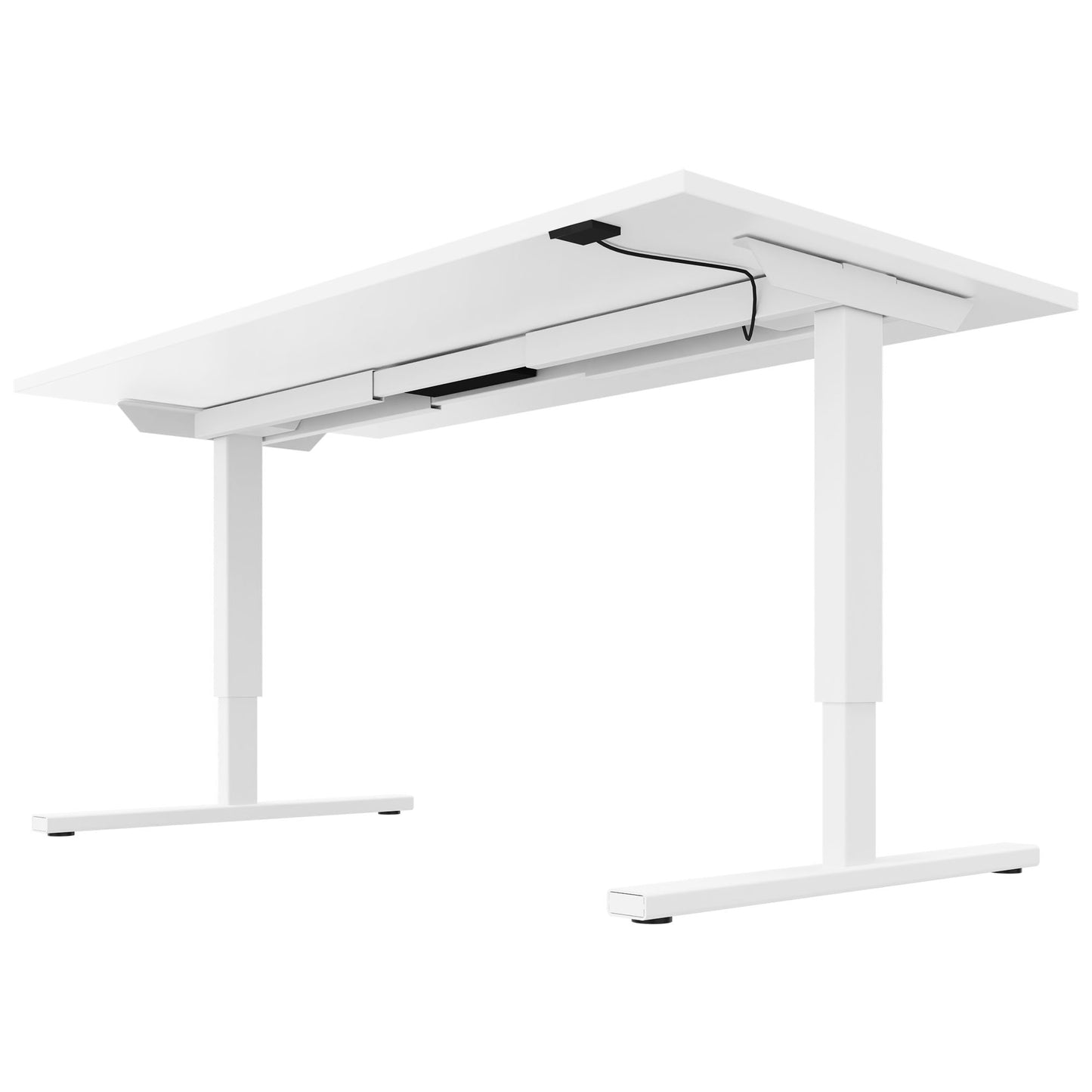 Bureau EASY à 2 moteurs | 1200 - 1800 mm, réglable en hauteur électriquement, blanc