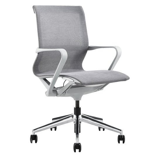 PROV Bürodrehstuhl | Atmungsaktiver Netzrücken, Wippmechanik, Grau