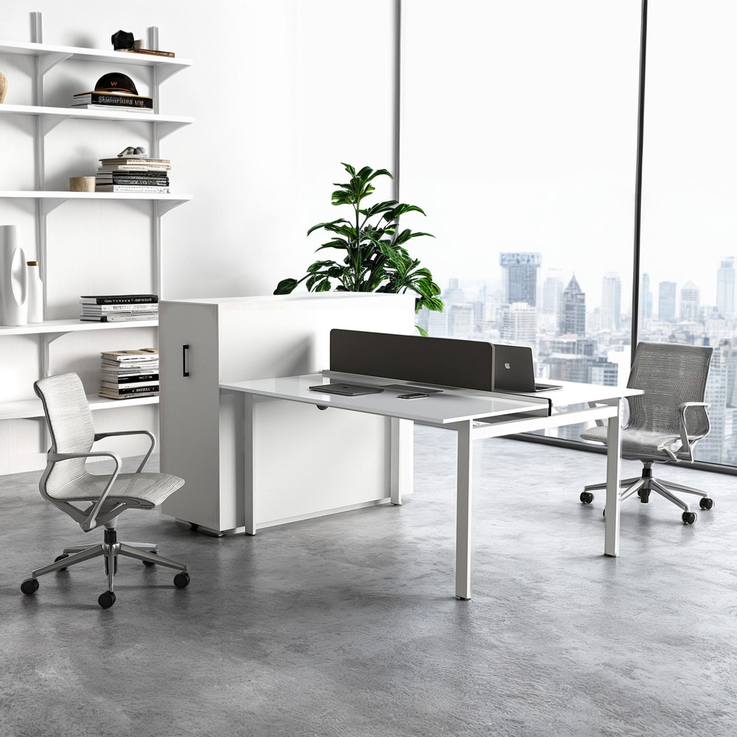 PROV Bürodrehstuhl | Atmungsaktiver Netzrücken, Wippmechanik, Grau