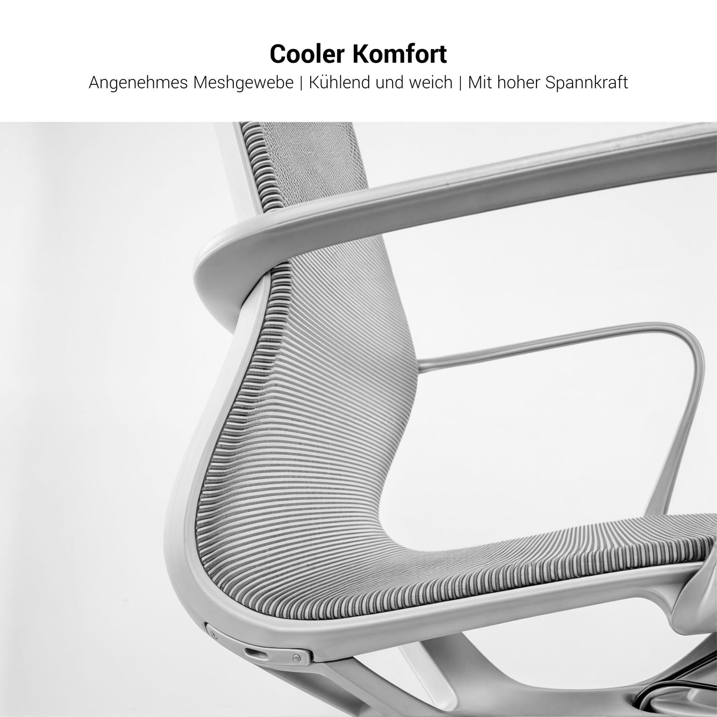 PROV Bürodrehstuhl | Atmungsaktiver Netzrücken, Wippmechanik, Grau