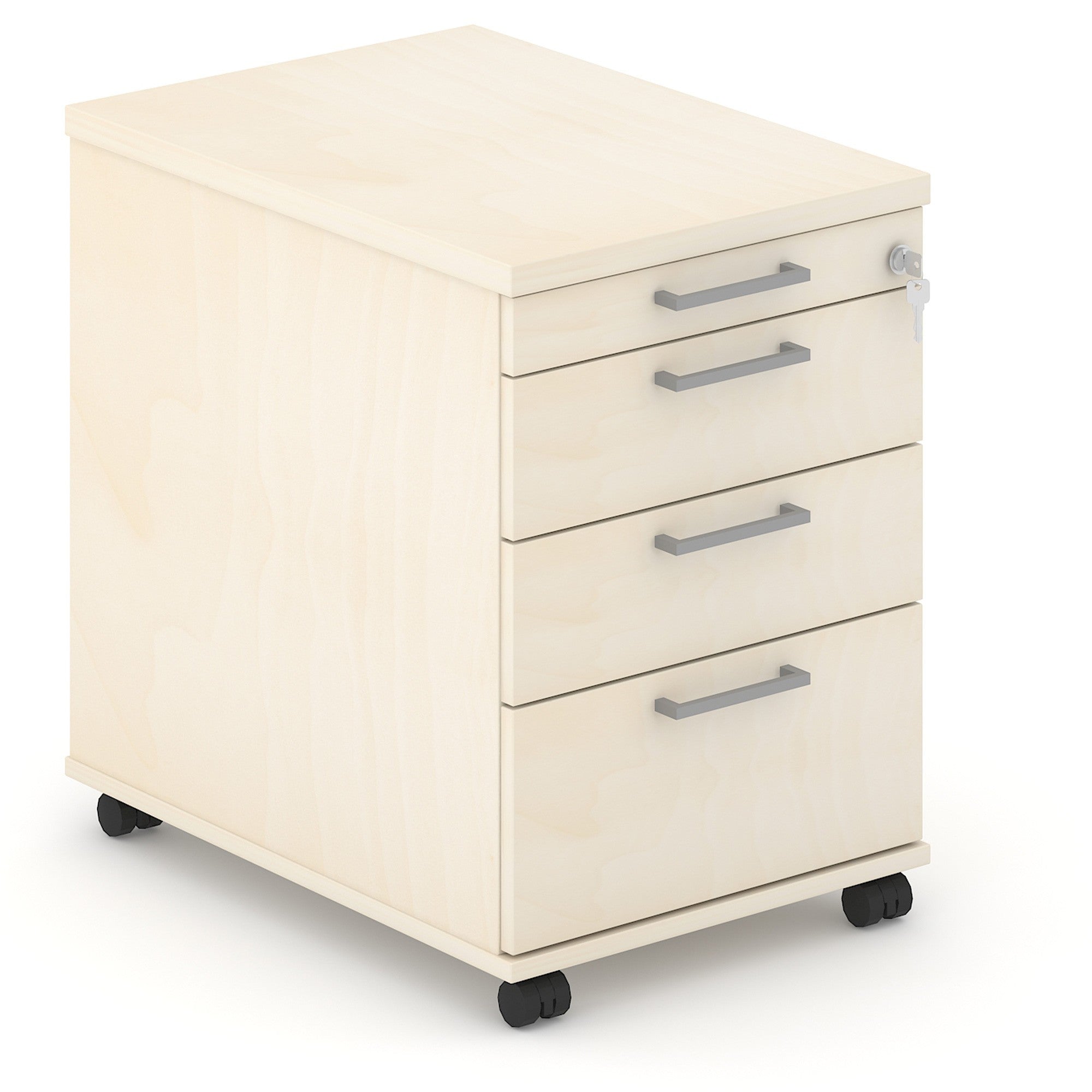 NOVA Winkelkombination | Mit Rollcontainer, Winkel links, 1800 x 2000 mm, Ahorn