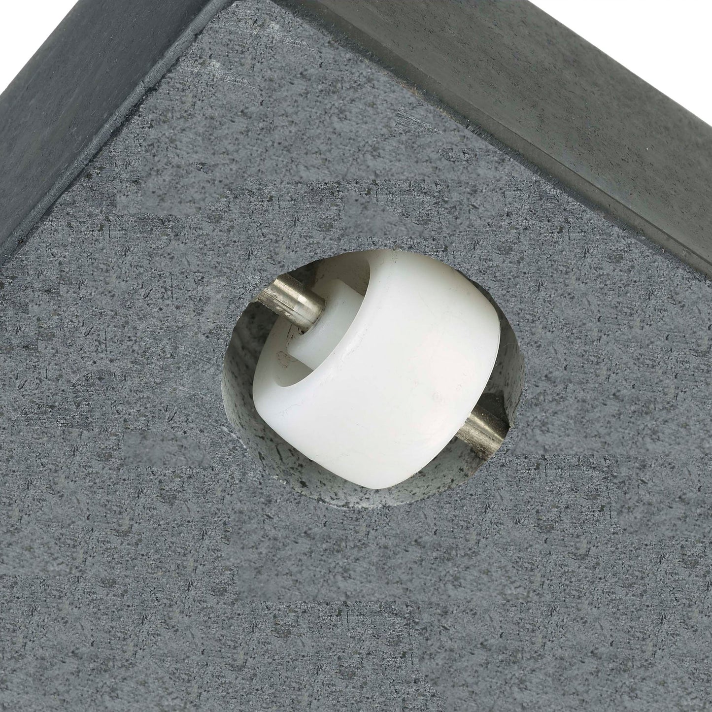 Platinum AREZZO Schirmständer | Mit versenkten Rollen, Schwarz gebrannter Granit, 90 kg