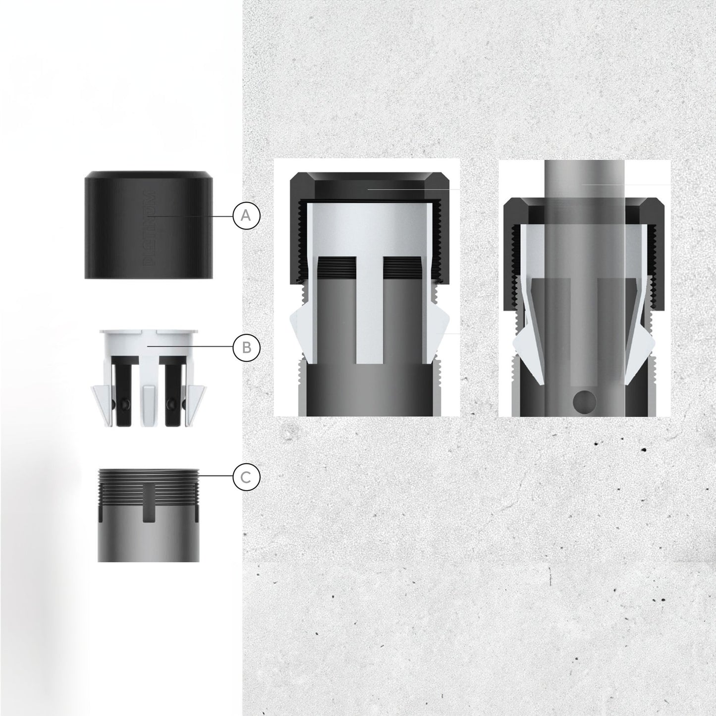 Platinum CERAMICA Schirmständer | Mit Rollen, Keramik, 40 kg, für Stockschirme