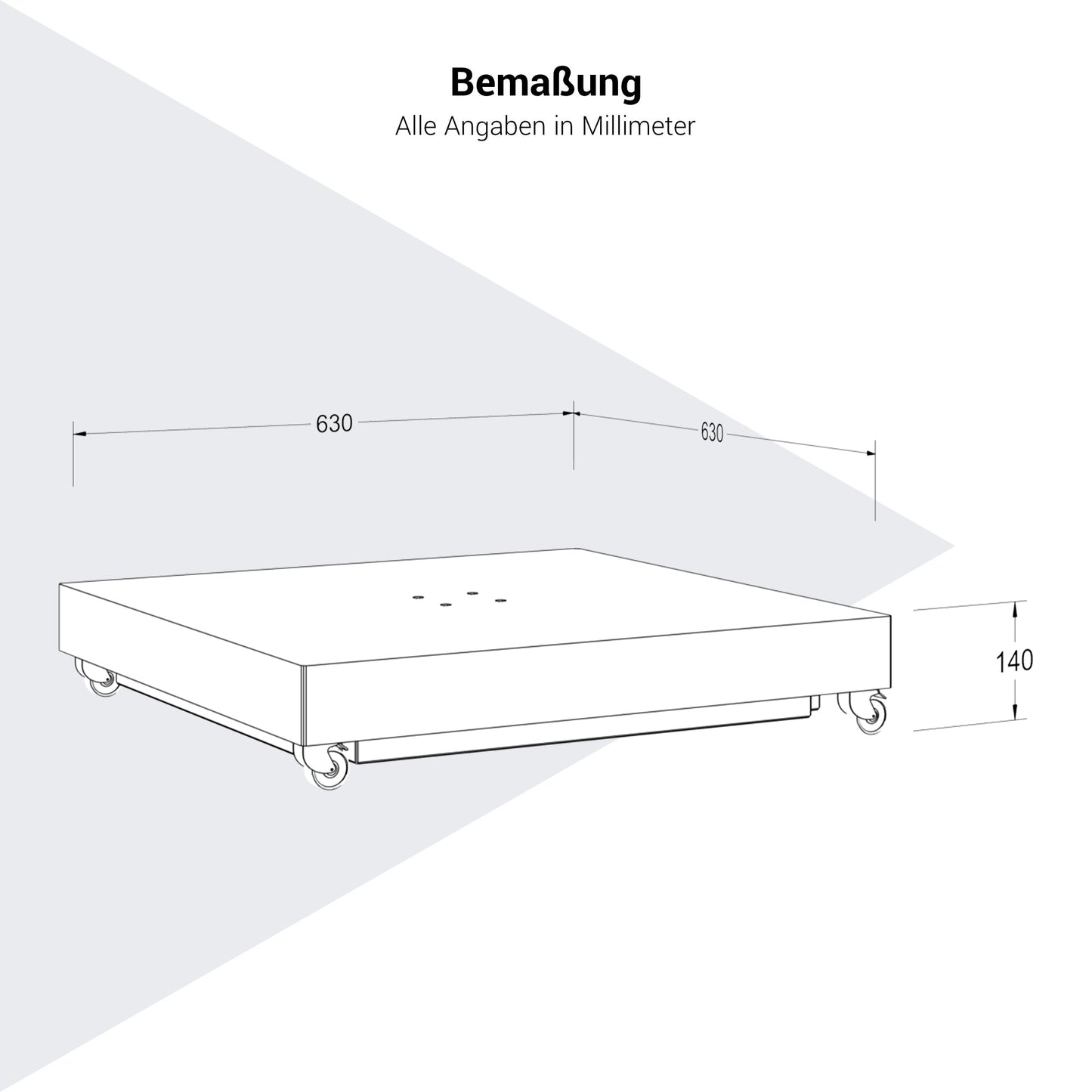 Platinum CERAMICA Schirmständer | Mit Rollen, Keramik, 40 kg, für Stockschirme