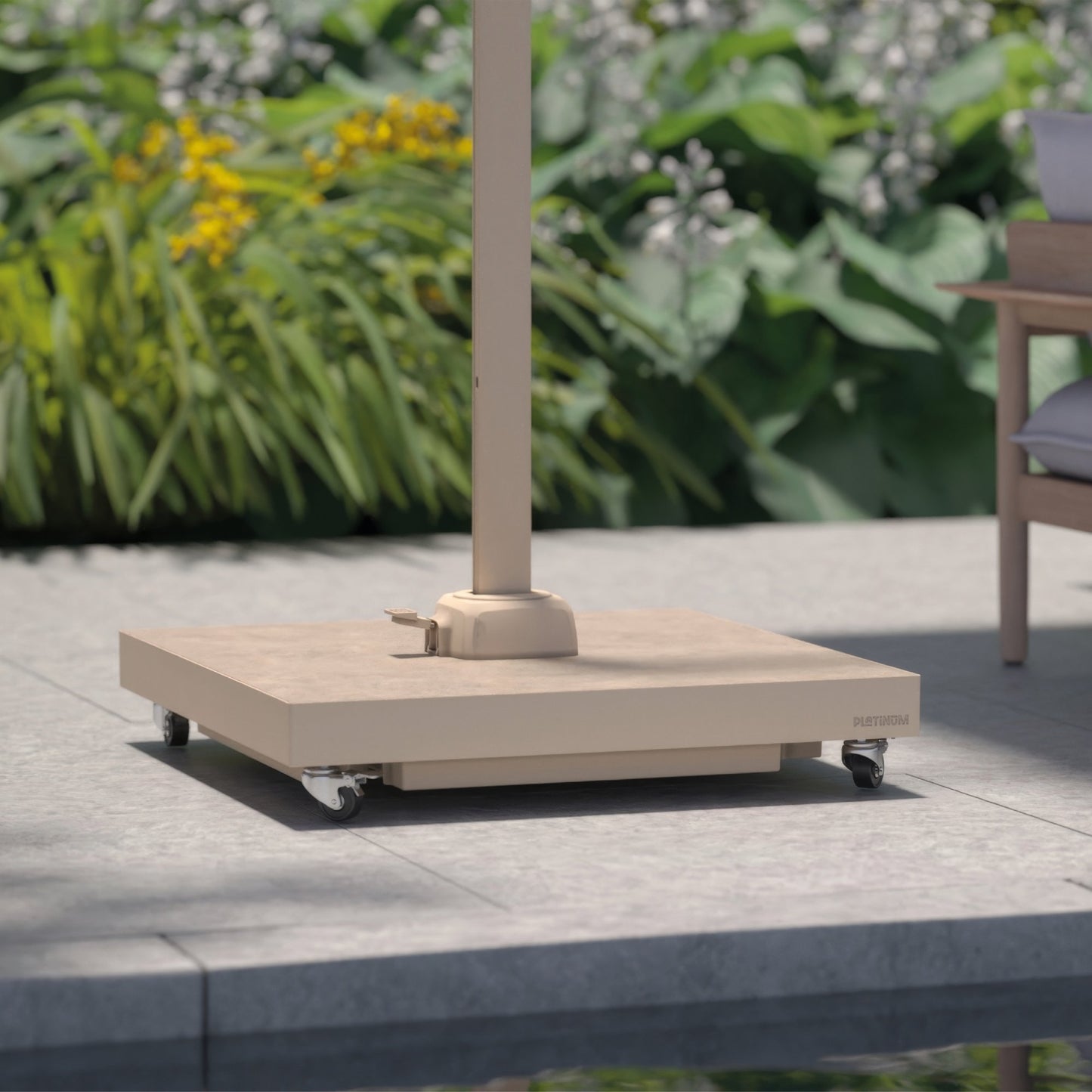 Platinum CERAMICA Schirmständer | Mit Rollen, Keramik, 90 kg, für Ampelschirme