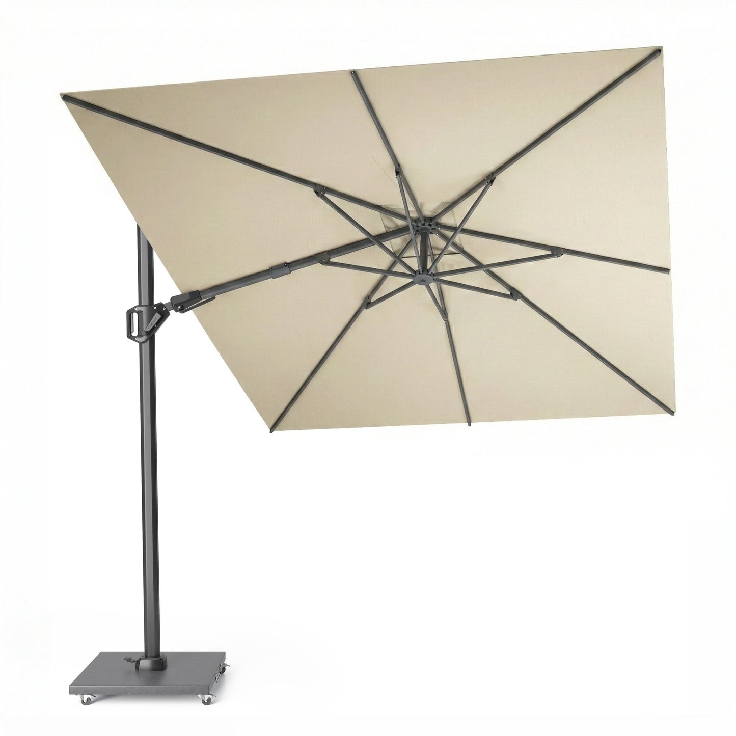 Platinum CHALLENGER T2 Ampelschirm | 2600-3500 x 2600-3500 mm, 360° drehbar, seitlich schwenkbar