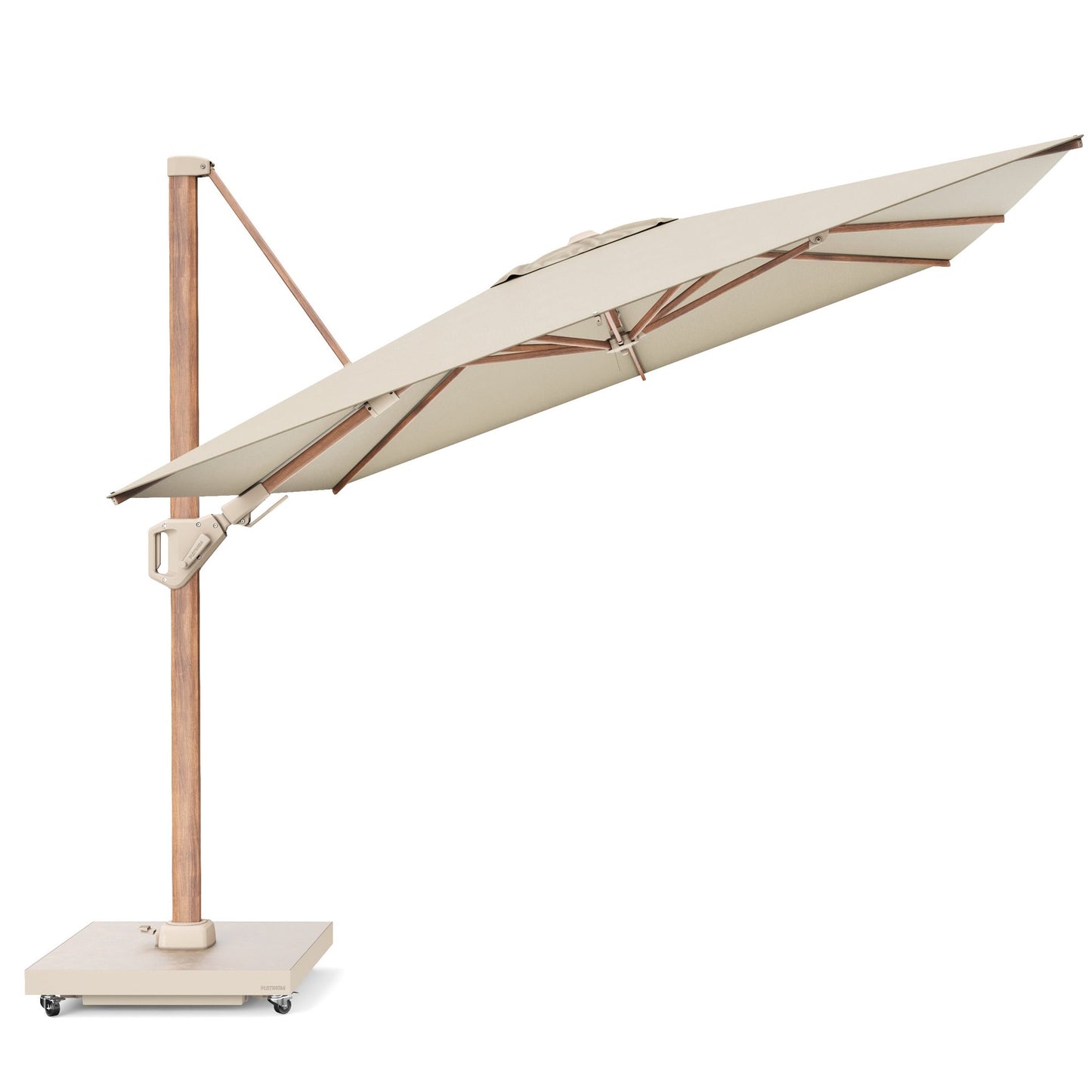 Platinum CHALLENGER T2 Ampelschirm | 2600-3500 x 2600-3500 mm, 360° drehbar, seitlich schwenkbar