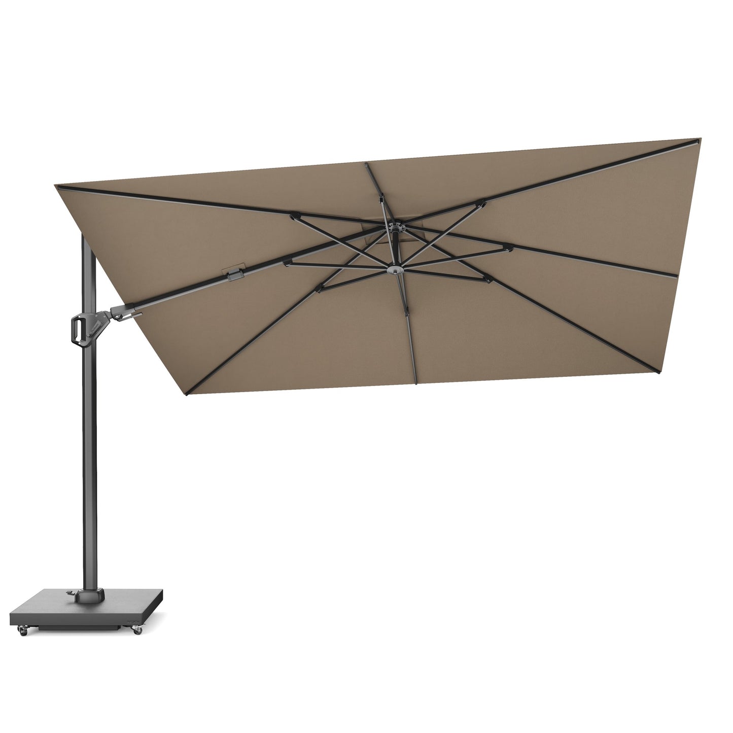 Platinum CHALLENGER T2 Ampelschirm | 2600-3500 x 2600-3500 mm, 360° drehbar, seitlich schwenkbar