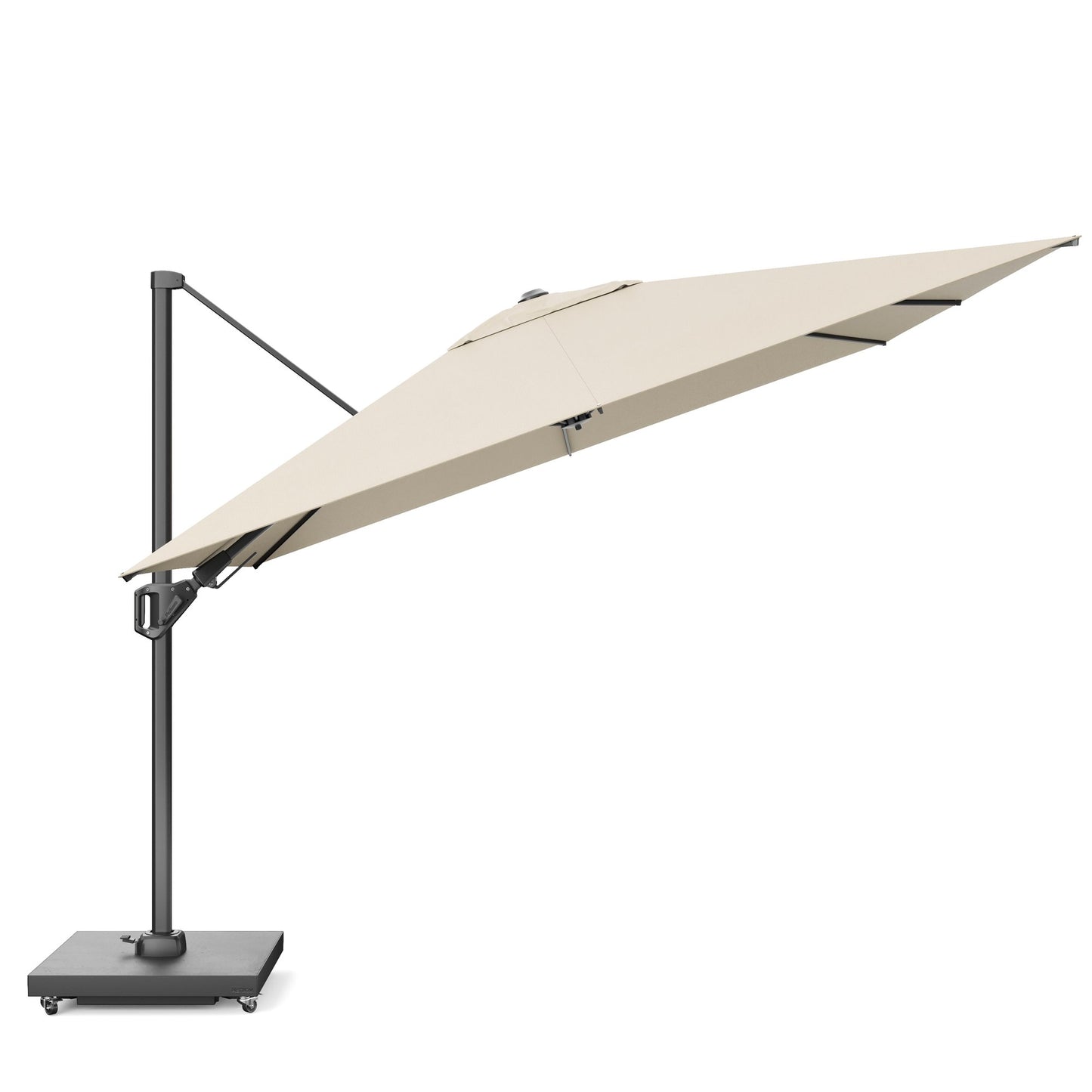 Platinum CHALLENGER T2 Ampelschirm | 2600-3500 x 2600-3500 mm, 360° drehbar, seitlich schwenkbar