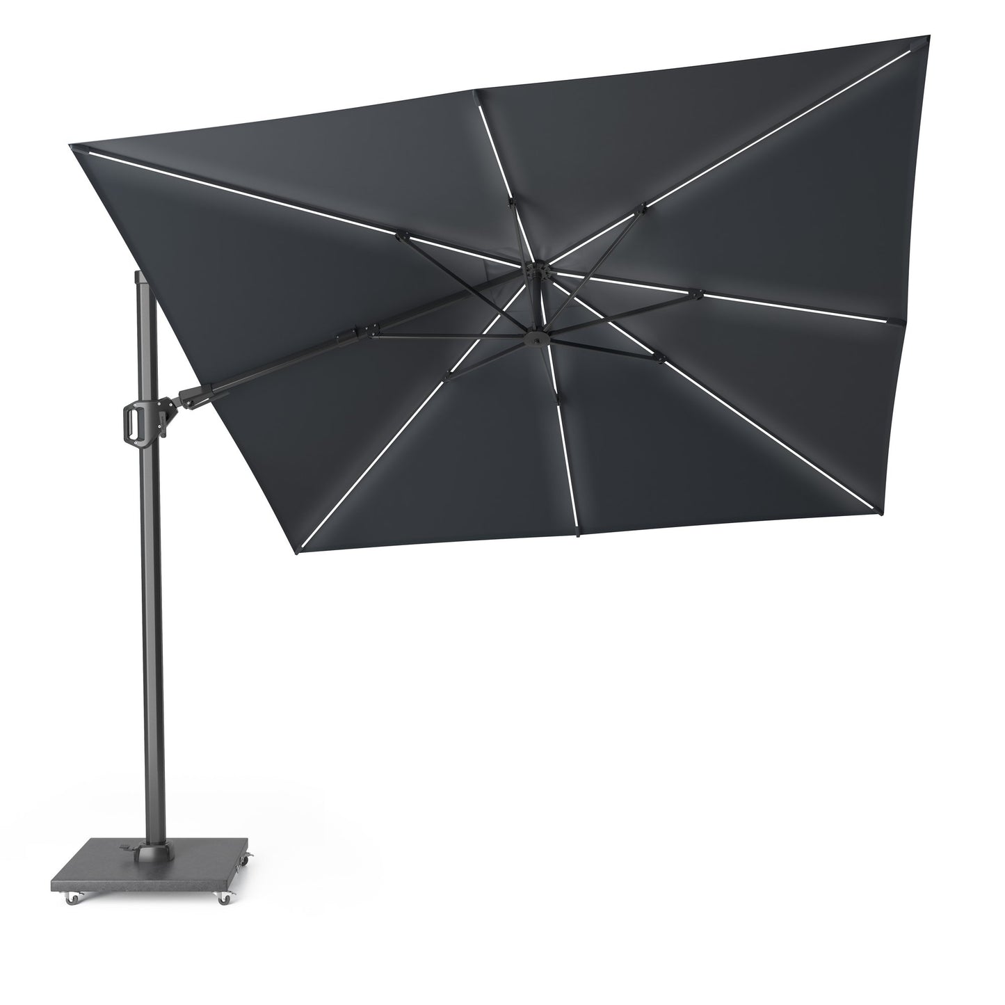 Platinum CHALLENGER T2 GLOW Ampelschirm | 3000 x 3000 mm, 360° drehbar, LED-Beleuchtung