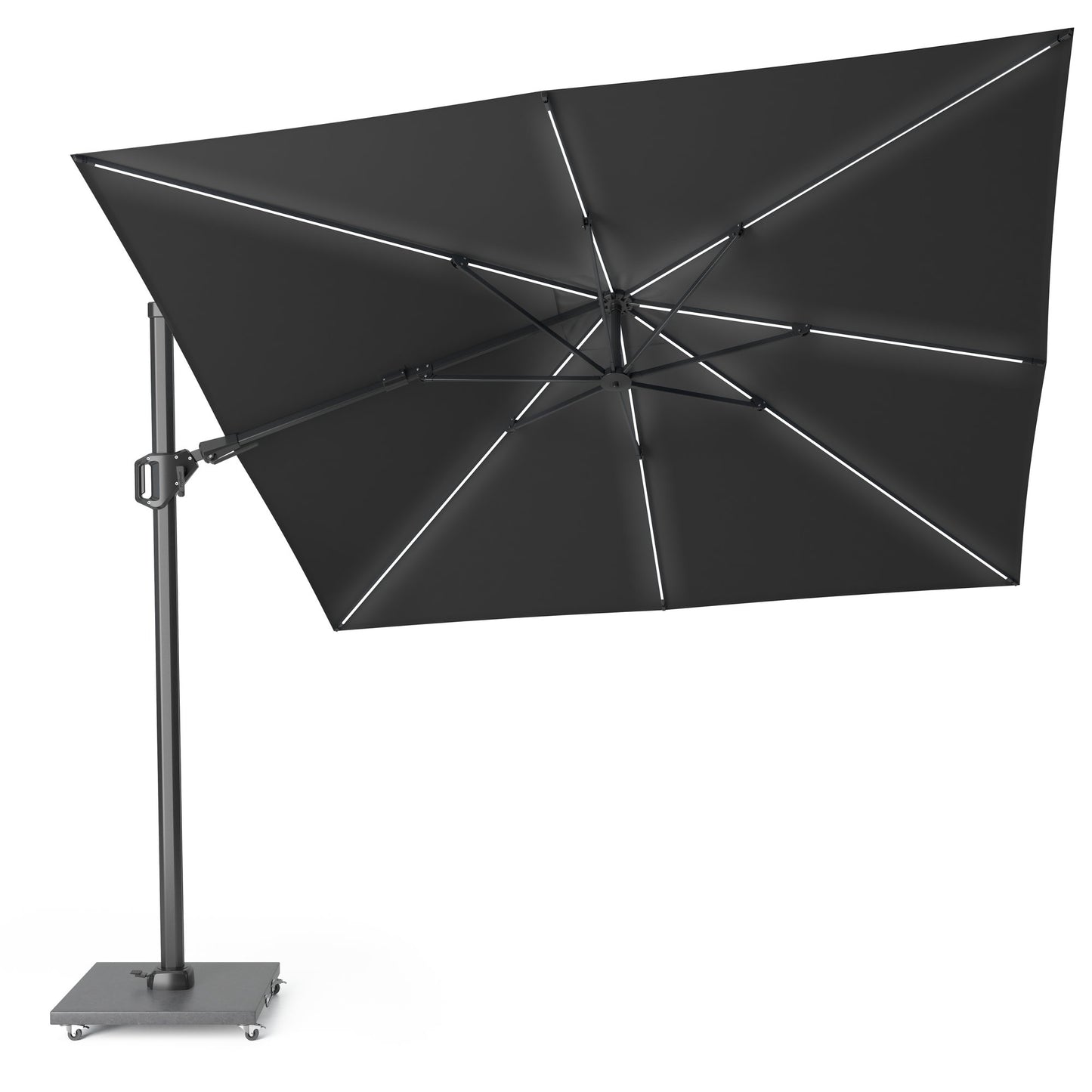 Platinum CHALLENGER T2 GLOW Ampelschirm | 3000 x 3000 mm, 360° drehbar, LED-Beleuchtung