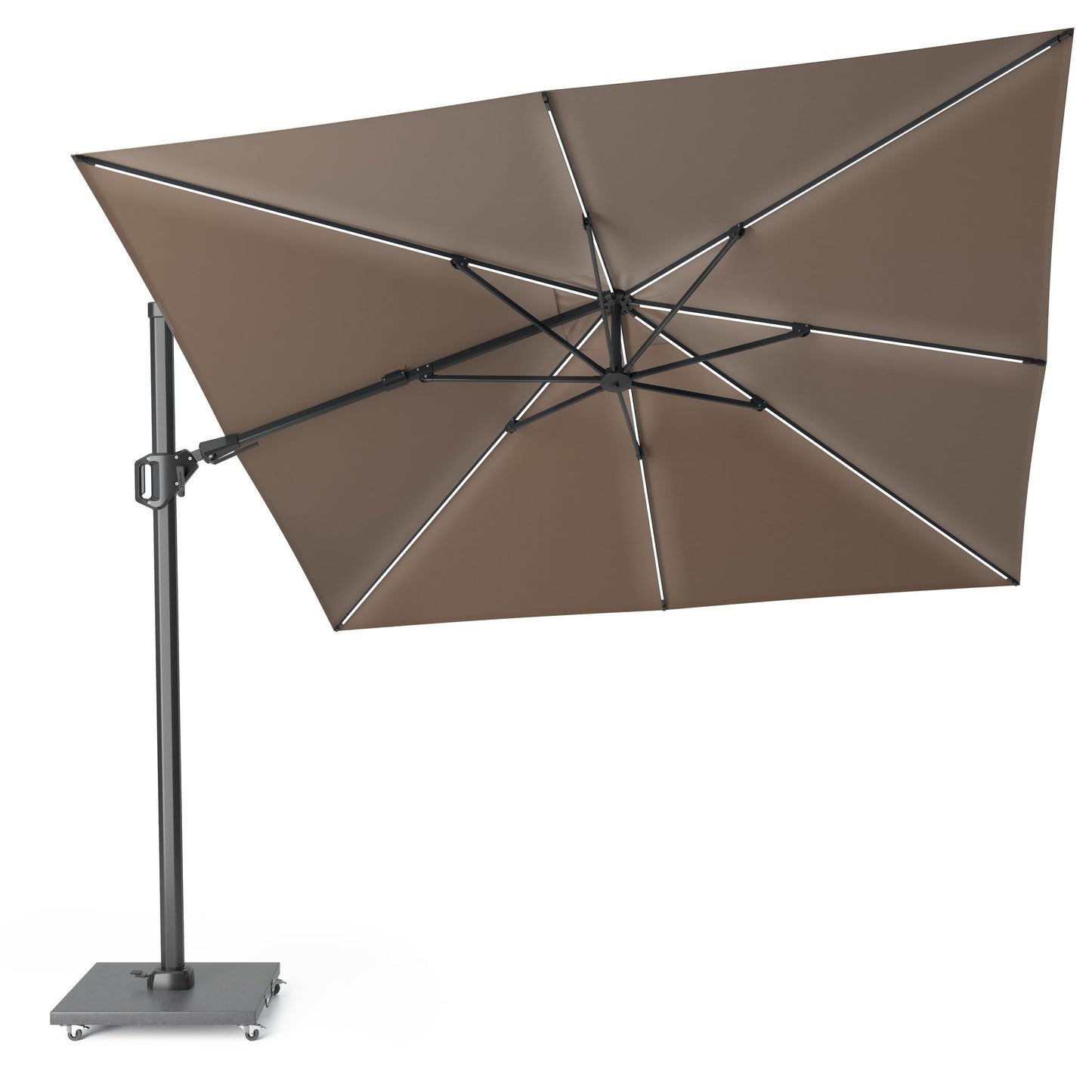 Platinum CHALLENGER T2 GLOW Ampelschirm | 3000 x 3000 mm, 360° drehbar, LED-Beleuchtung