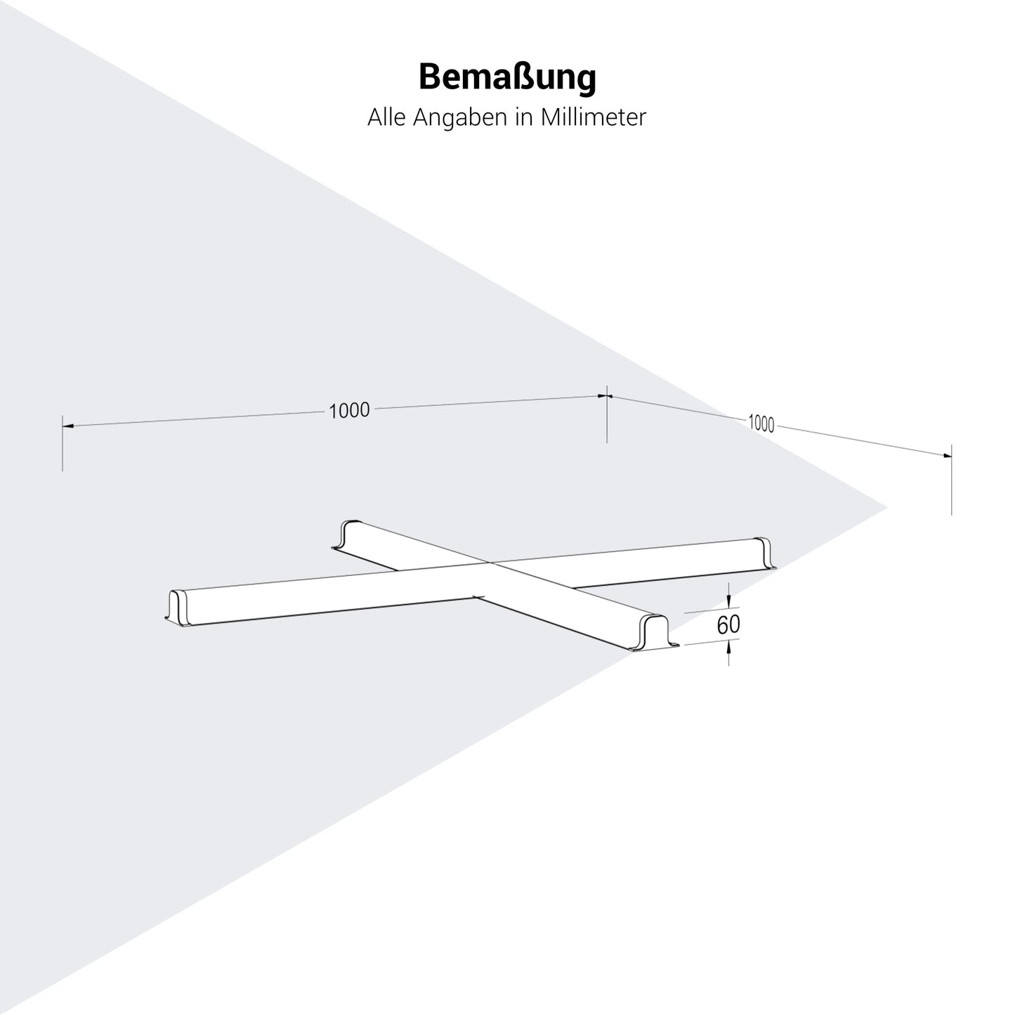 Platinum Kreuzsockel | Stahl, Anthrazit, 5 kg