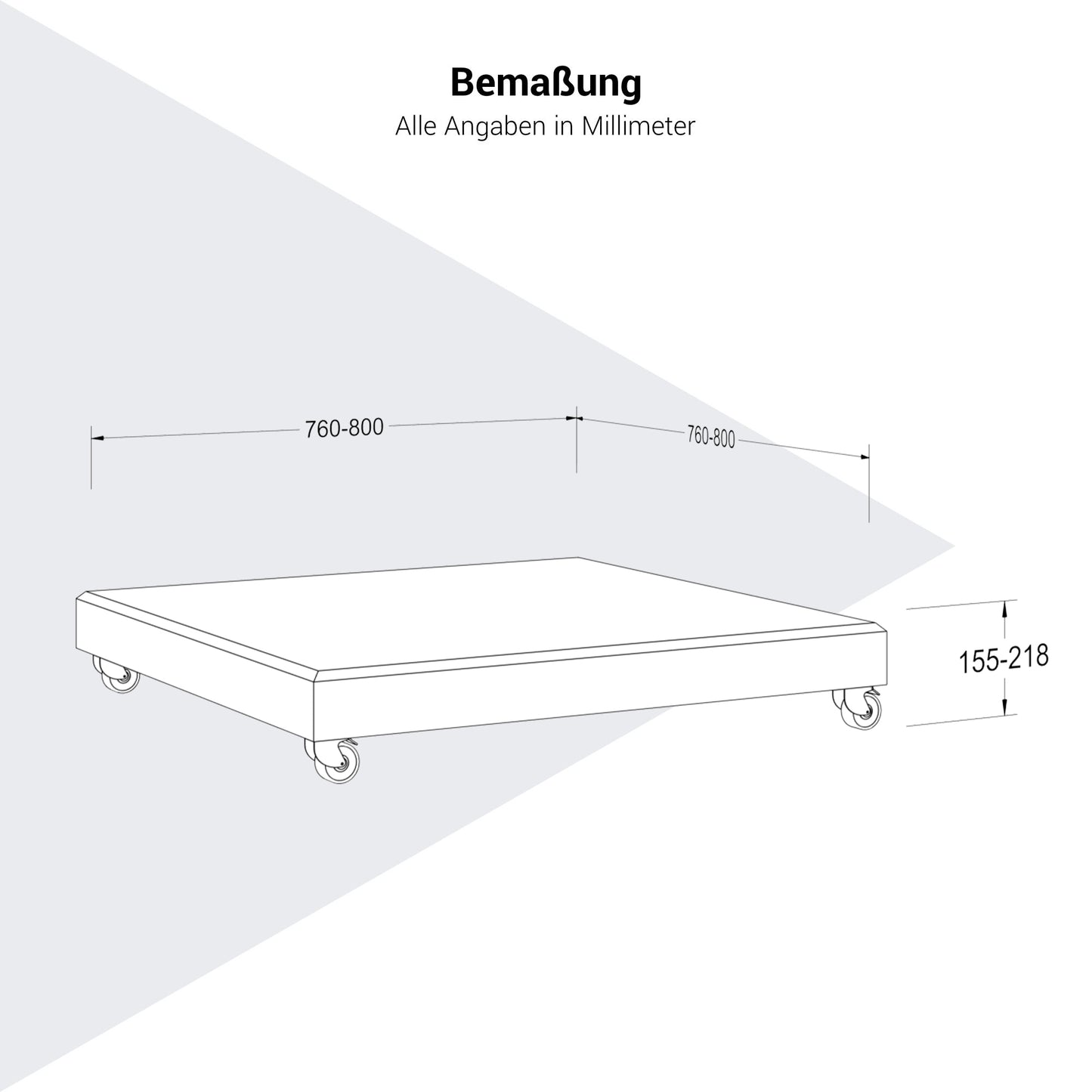 Platinum MODENA Schirmständer | Mit Rollen, Granit, 90-150 kg